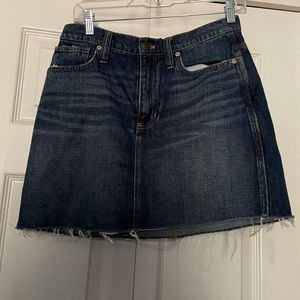 Madewell distressed denim skirt